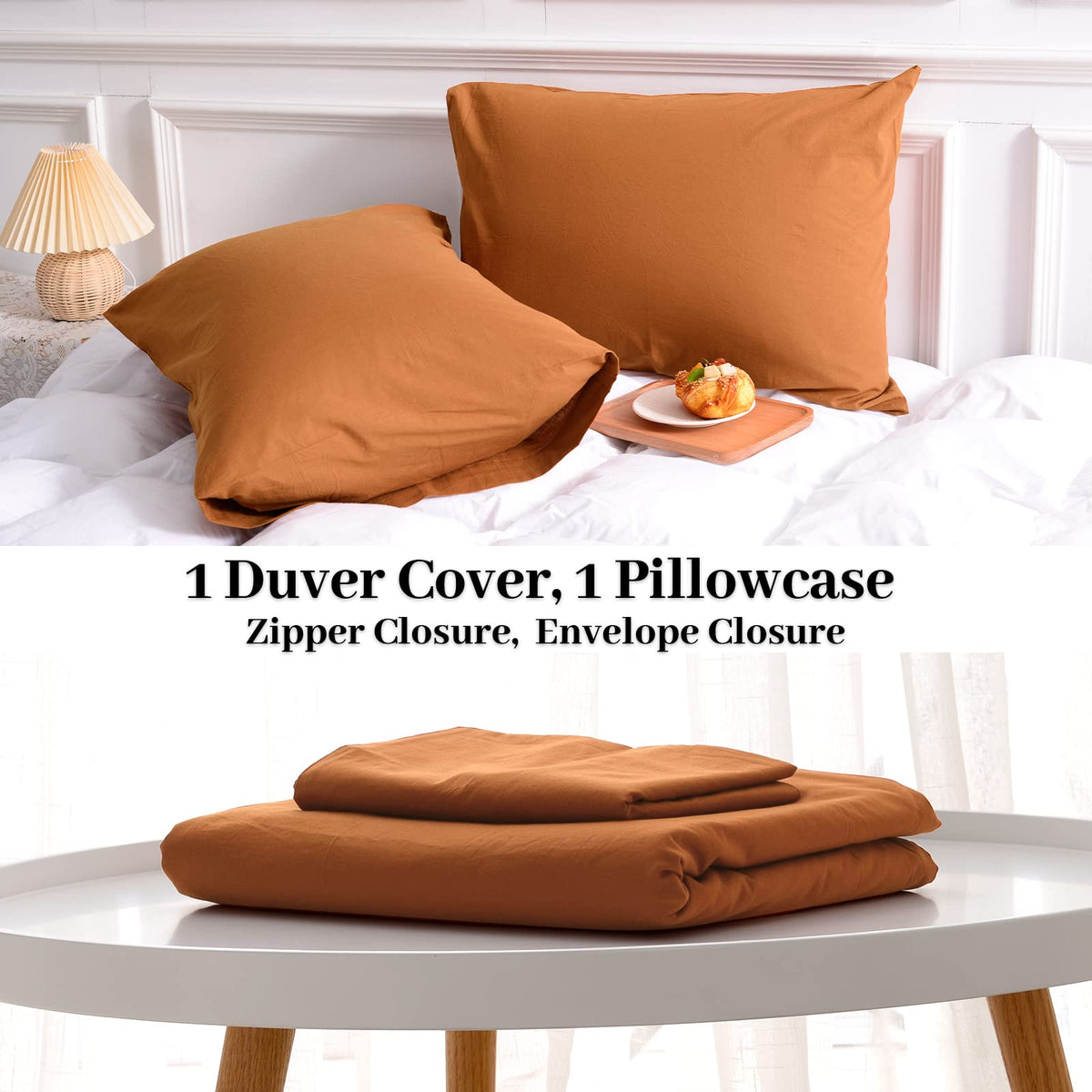 Pure Serenity Solid Organic Cotton Duvet Cover & Pillowcase Set