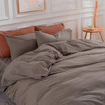 Pure Serenity Solid Organic Cotton Duvet Cover & Pillowcase Set