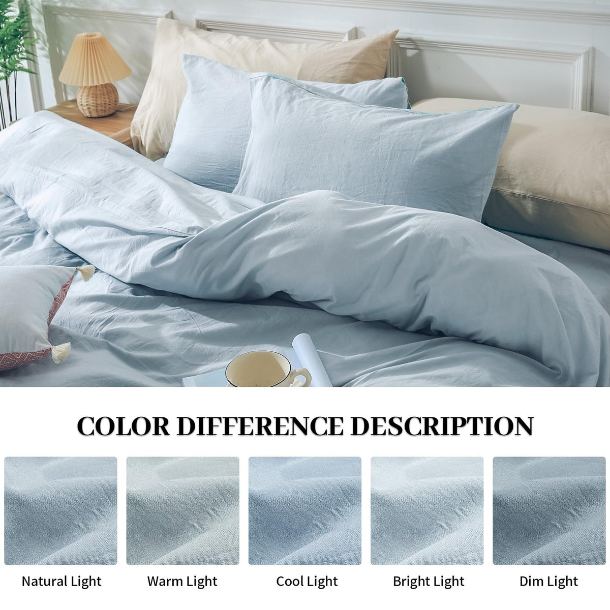 Pure Serenity Solid Organic Cotton Duvet Cover & Pillowcase Set