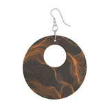 Abstract Waves Eco-Friendly Handmade Wood Sterling Silver Womens Earrings