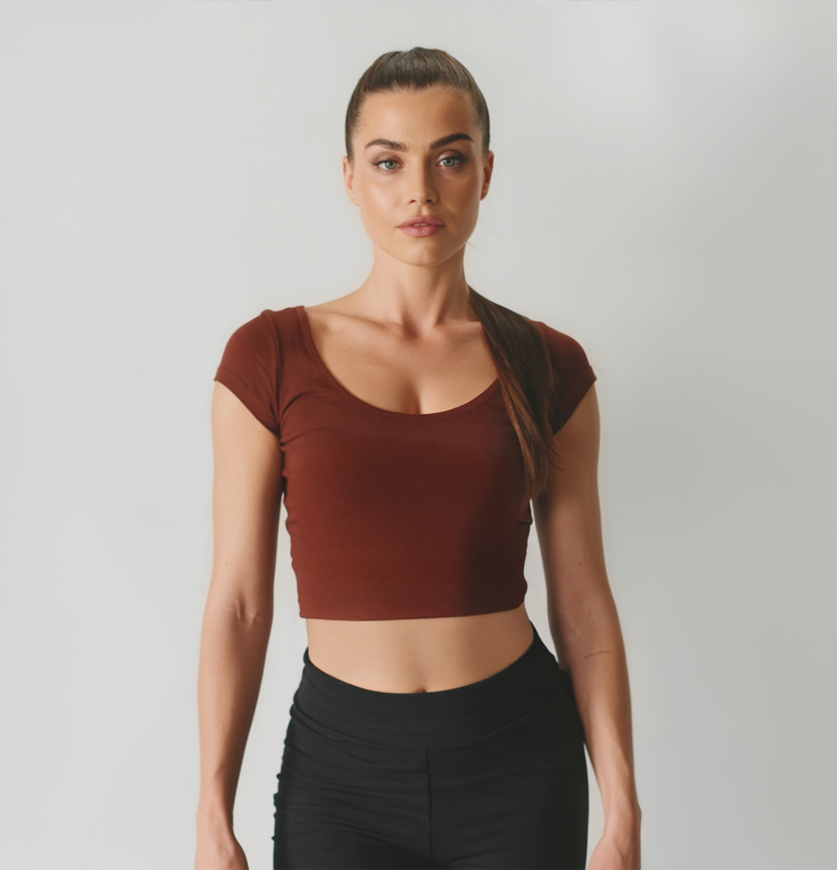 Nature Fit U-Neck Stretch Cotton Womens Crop Top