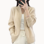 Lemon Amber Floral Office Lady Wool Womens Cardigan