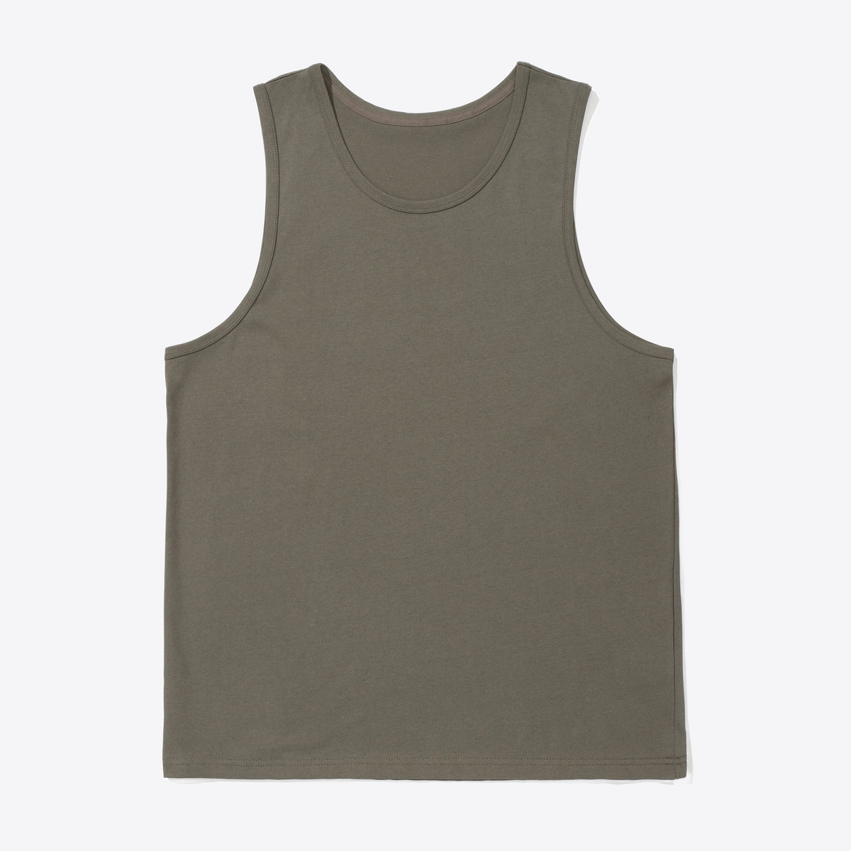 Olive Green Sleeveless Basic Cotton Mens Activewear Tank