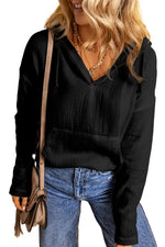 Peony Dawn none casual linen Womens hooded blouse