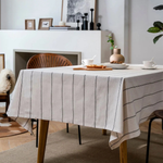 Serene Desert Stripes Cotton Linen Table Cloth