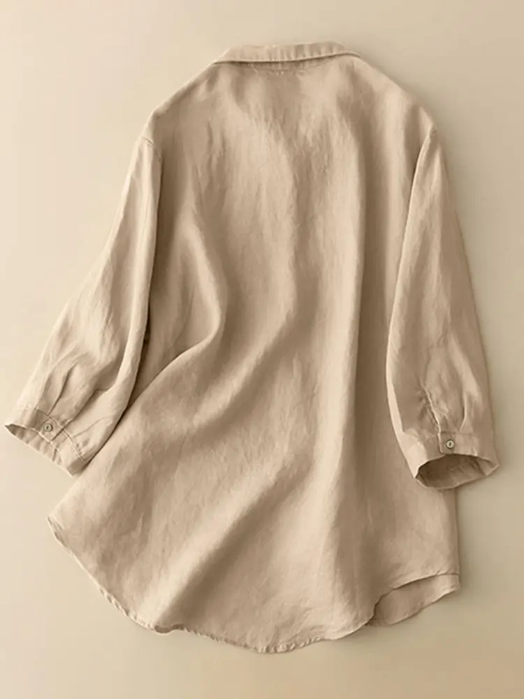 Icy Mint Calm Cotton Womens Blouse