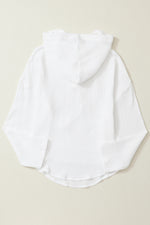 Peony Dawn none casual linen Womens hooded blouse