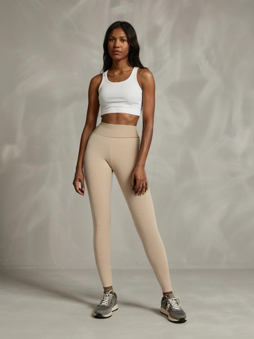 Vanilla Mocha Thick High Waist Thermal Cotton Womens Leggings