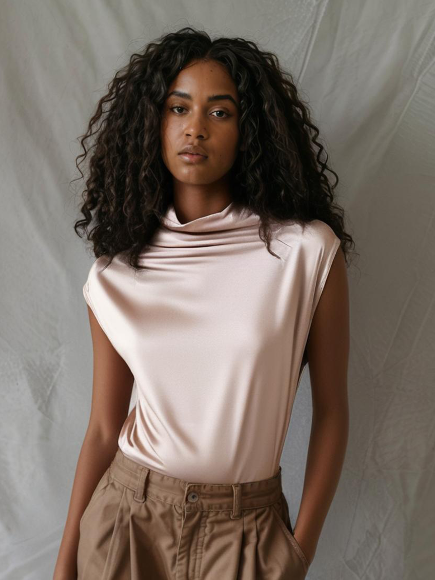 Pink Azalea High Stretch Pull Over Viscose Womens Blouse