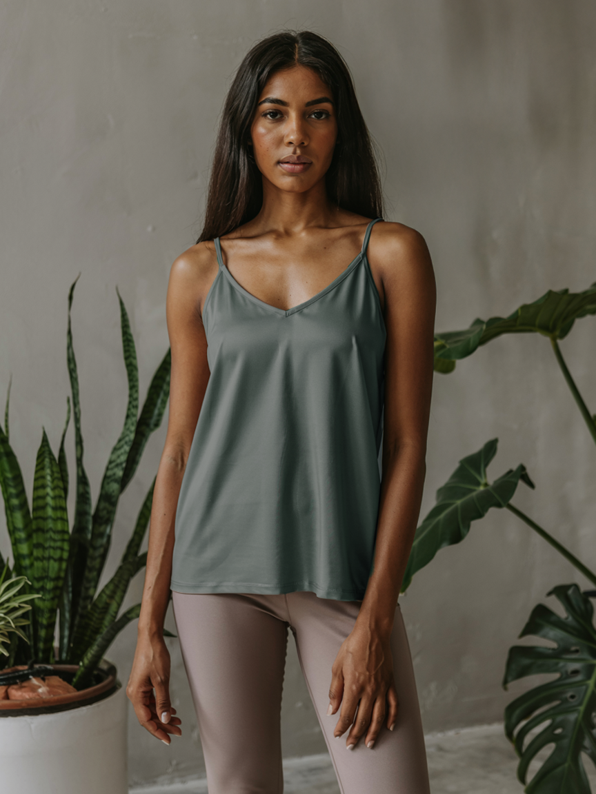 Ivory Orchid V-Neck Basic Viscose Womens Tank