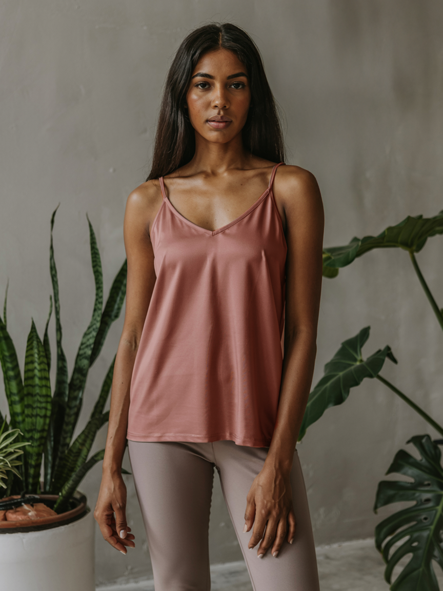 Ivory Orchid V-Neck Basic Viscose Womens Tank