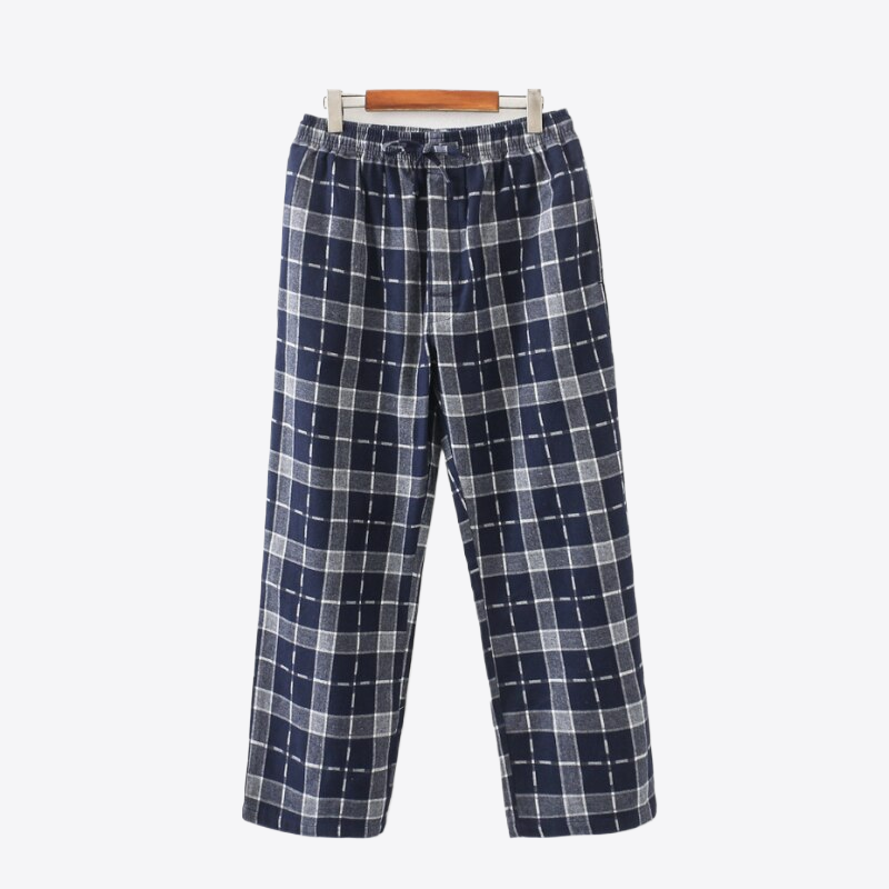 Coastal Mist Plaid Lounge Men Pajamas