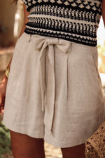 Golden Dune Viscose Linen Womens Shorts