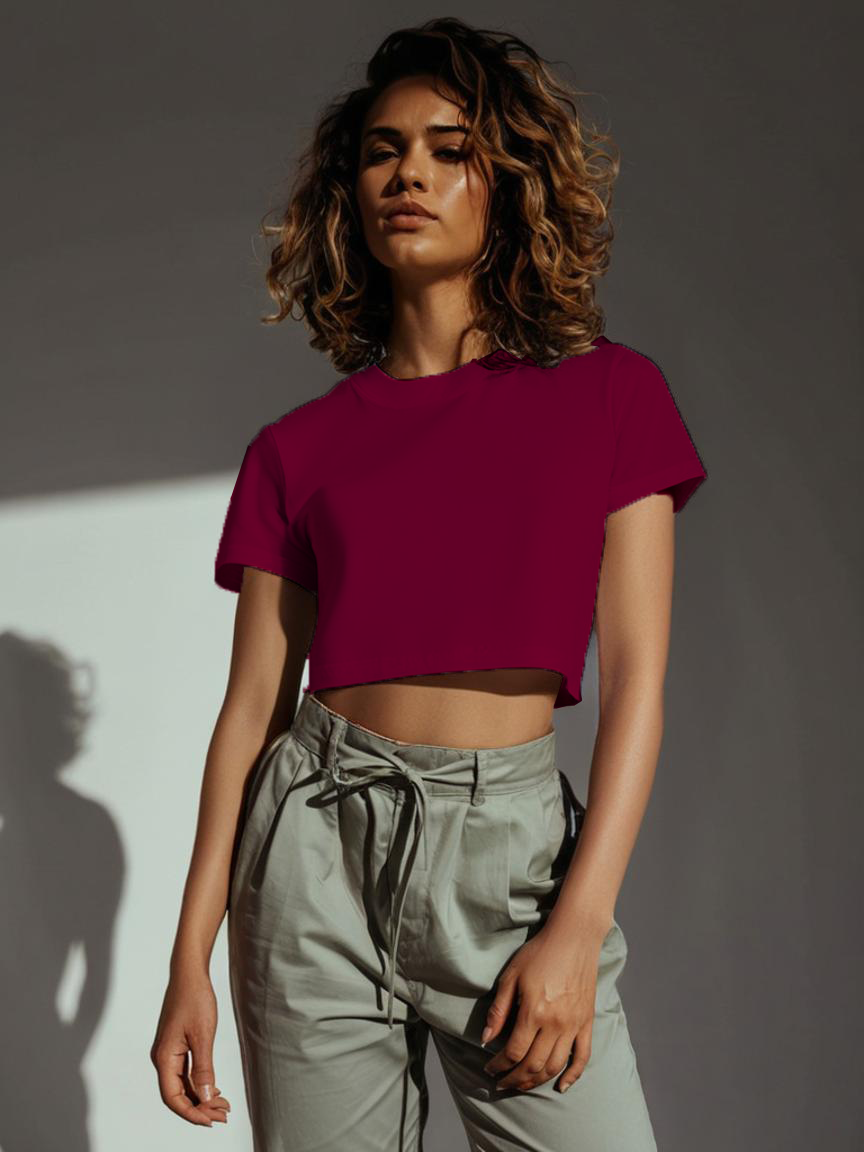 Harbor Mist Blossom Casual Cotton Womens Crop Top