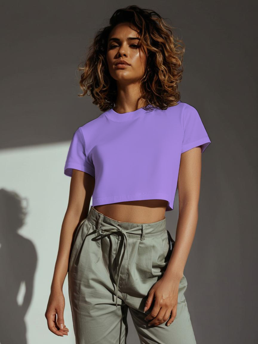 Harbor Mist Blossom Casual Cotton Womens Crop Top