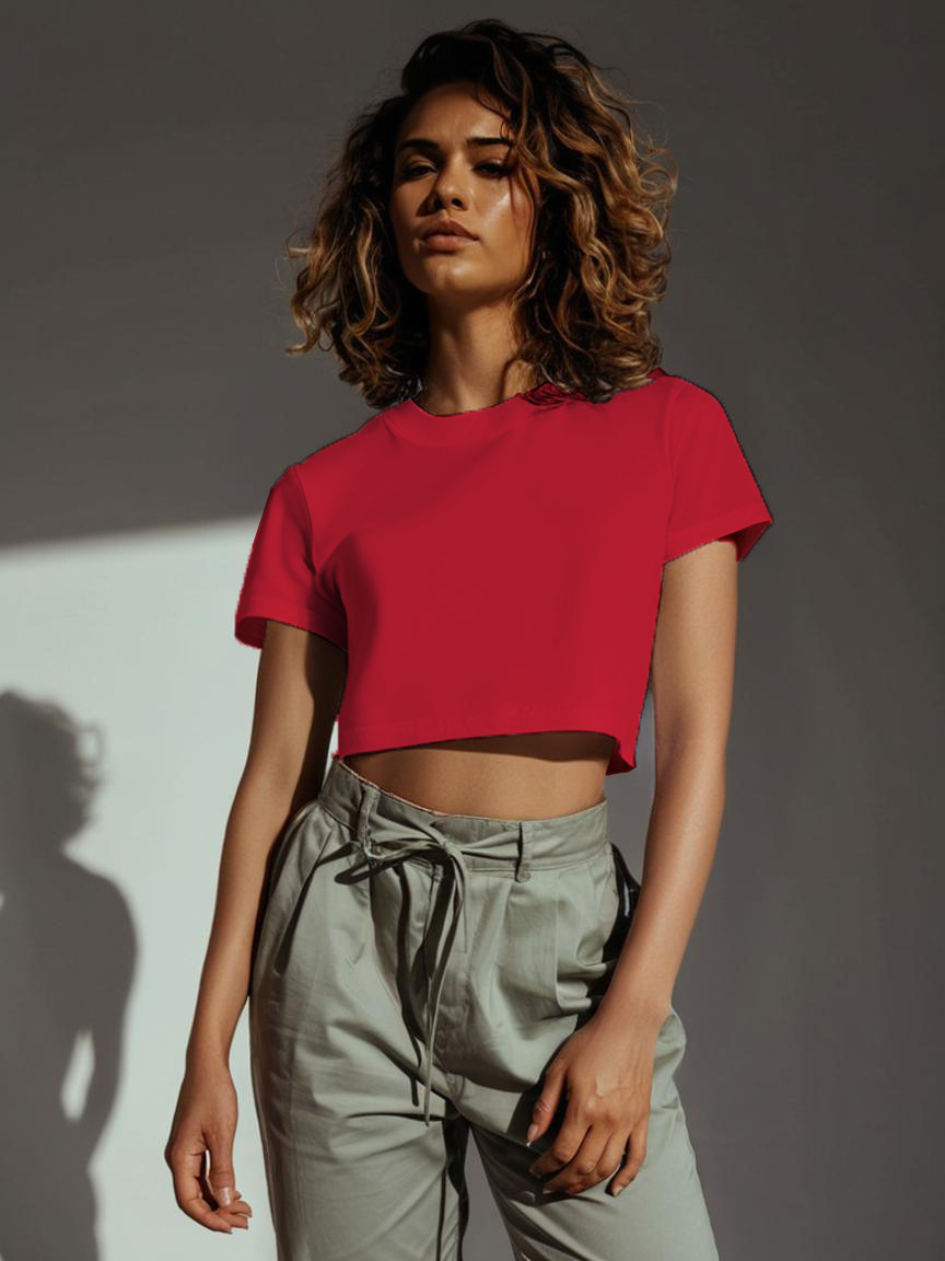 Harbor Mist Blossom Casual Cotton Womens Crop Top