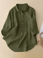 Icy Mint Calm Cotton Womens Blouse