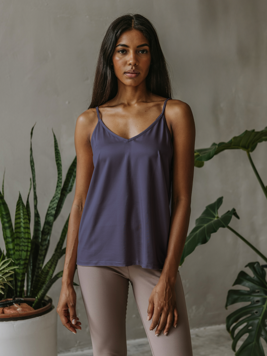 Ivory Orchid V-Neck Basic Viscose Womens Tank