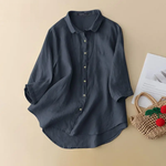 Icy Mint Calm Cotton Womens Blouse