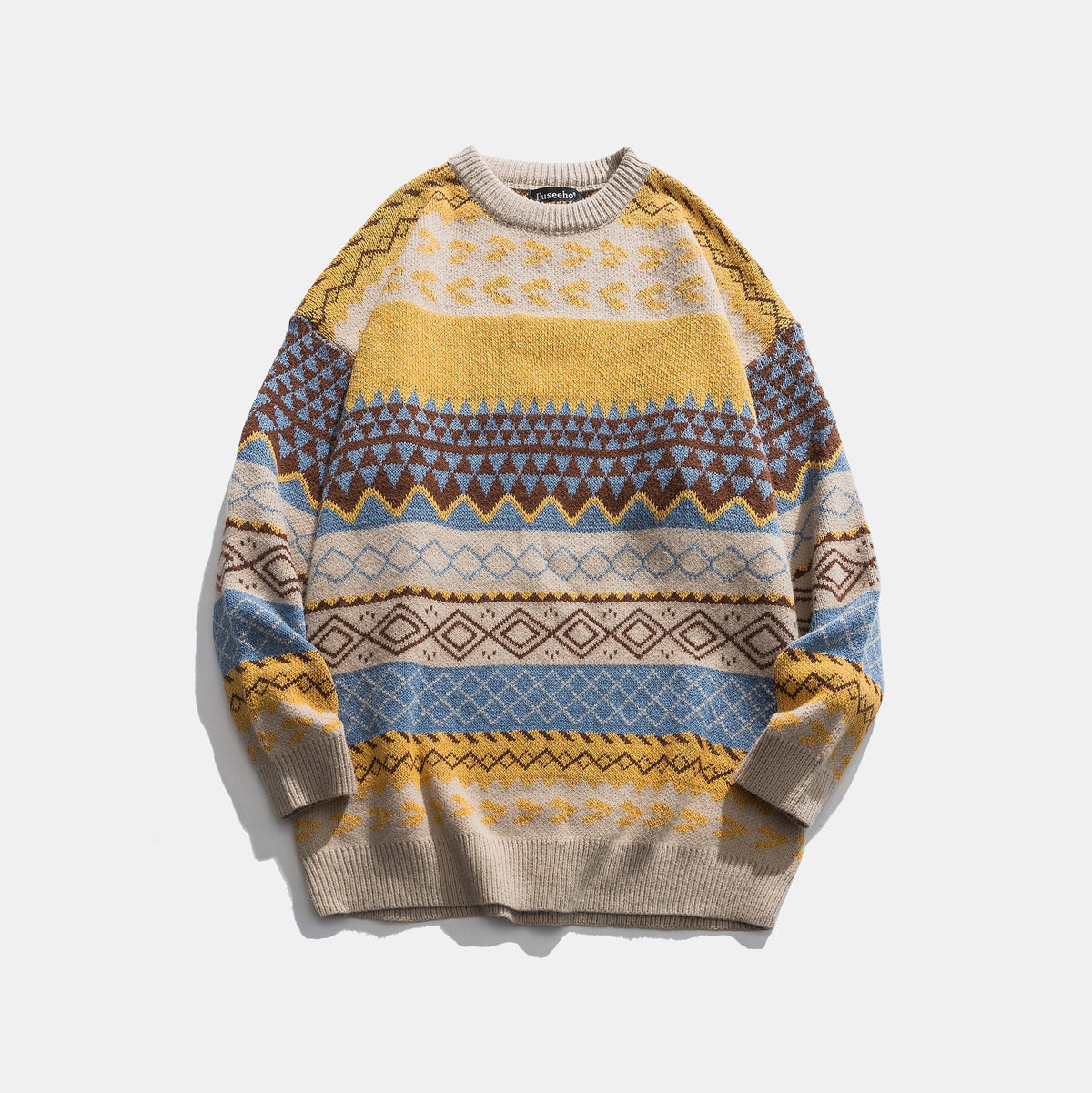 Apricot Harvest Aztec Cotton Men's Sweater | Hypoallergenic - Allergy Friendly - Naturally Free