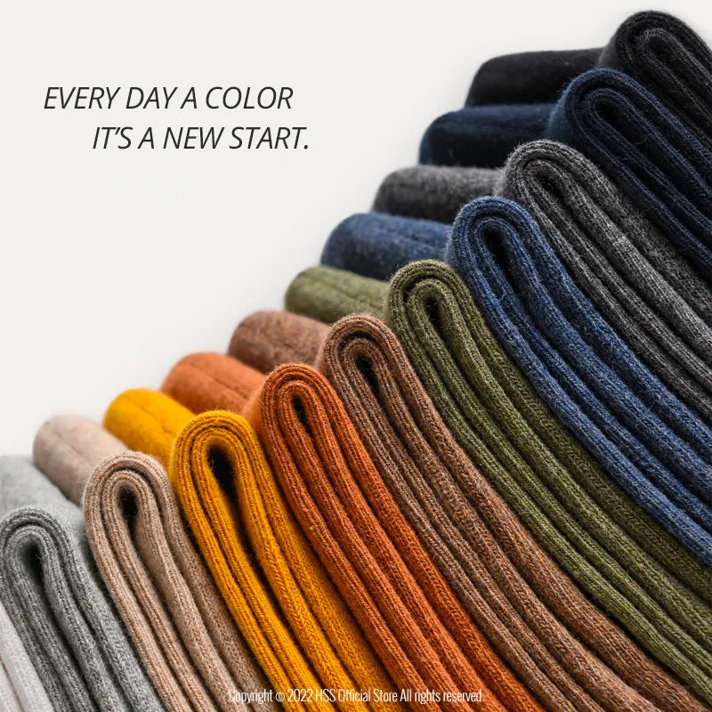 Autumn Foilage 5 Pcs 100% Cotton Mens Socks | Hypoallergenic - Allergy Friendly - Naturally Free