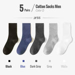 Autumn Foilage 5 Pcs 100% Cotton Mens Socks | Hypoallergenic - Allergy Friendly - Naturally Free