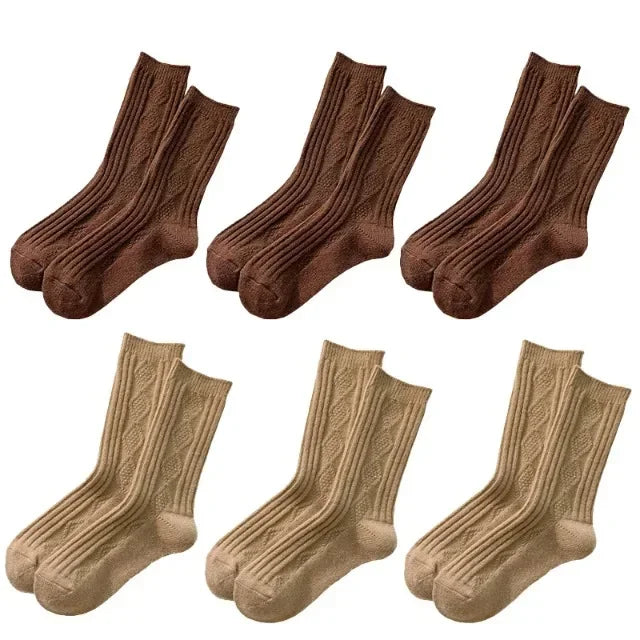 Caramel Cream 6 Pcs Cotton Wool Womens Socks | Hypoallergenic - Allergy Friendly - Naturally Free