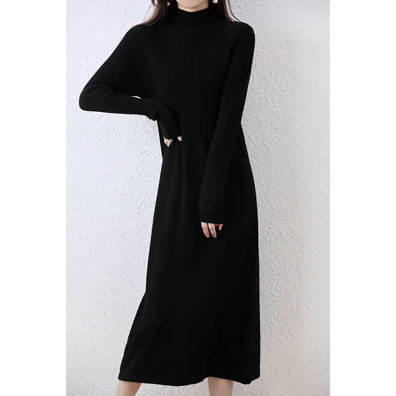 Citrus Meadow Long Sleeve Knit 100% Wool Dress | Hypoallergenic - Allergy Friendly - Naturally Free