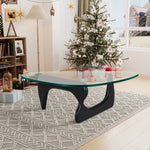 Coffee Retreat Modern Glass Wood Table | Hypoallergenic - Allergy Friendly - Naturally Free