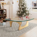 Coffee Retreat Modern Glass Wood Table | Hypoallergenic - Allergy Friendly - Naturally Free