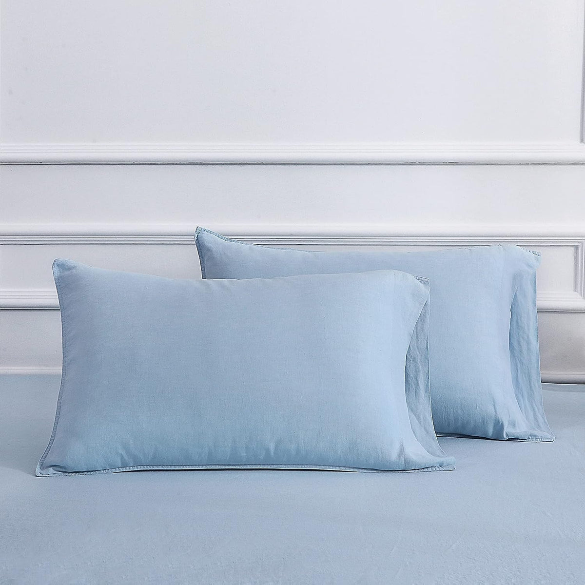 Comfort Oasis Solid 2Pcs 100% Linen Pillowcases | Hypoallergenic - Allergy Friendly - Naturally Free