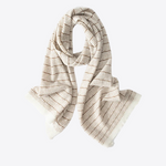 Earth Tone Stripes Cashmere Womens & Mens Scarf | Hypoallergenic - Allergy Friendly - Naturally Free