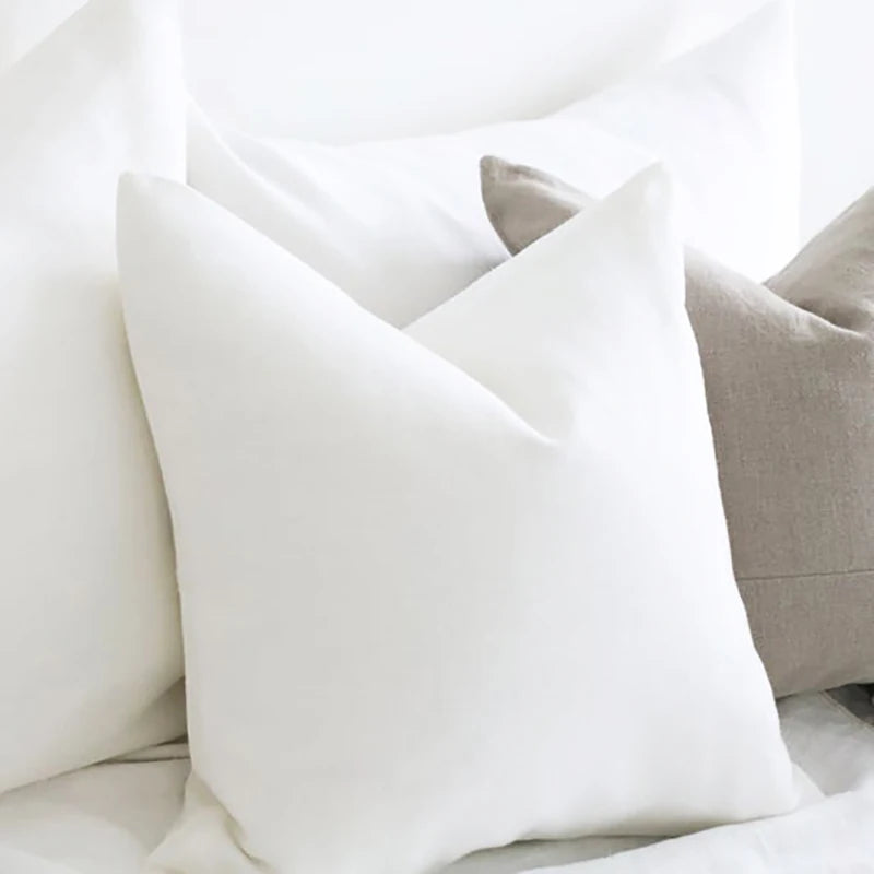 Green Moss 2Pcs Solid 100% Linen Throw Pillow Cover | Hypoallergenic - Allergy Friendly - Naturally Free