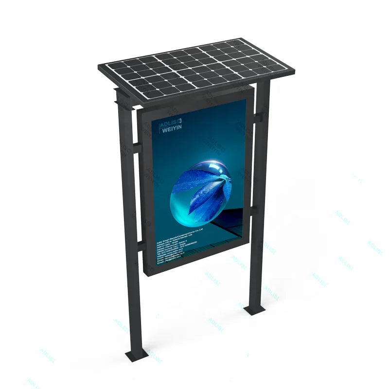 Factory ized Design Solar Powered Smart Advertising Display Outdoor LED Light Box