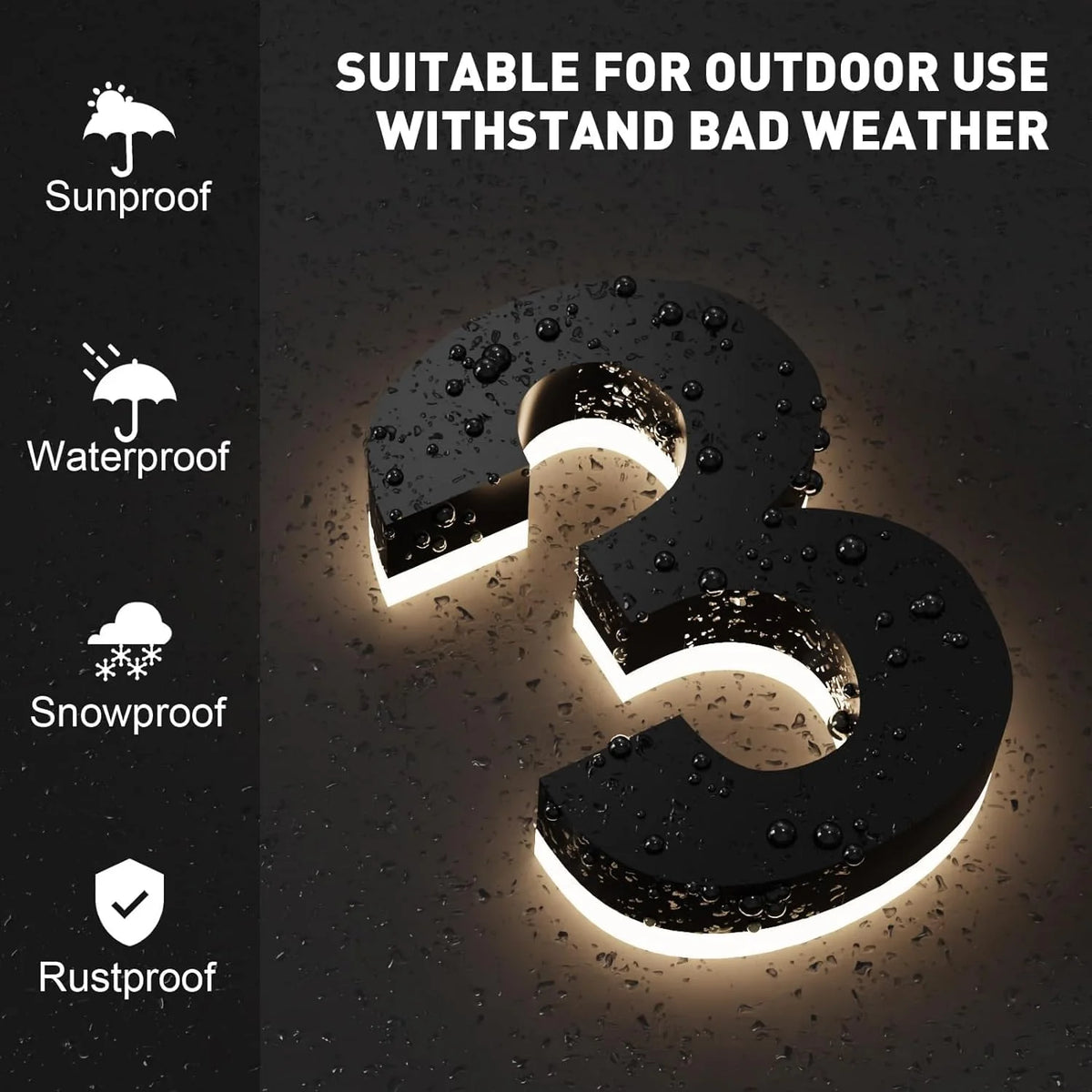 Crimson Sky Floral Outdoor Decoration Acrylic Womens LED Letters