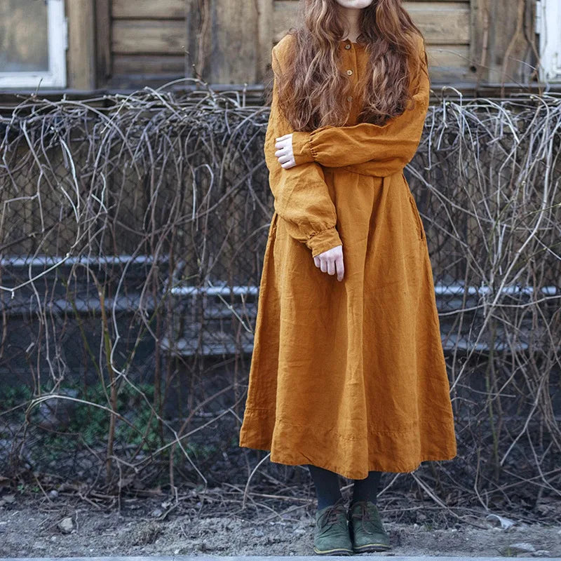 Azure Pebble Linen Dress Womens Linen Dress