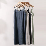 Sunset Ember Dots Casual Linen Womens Dress