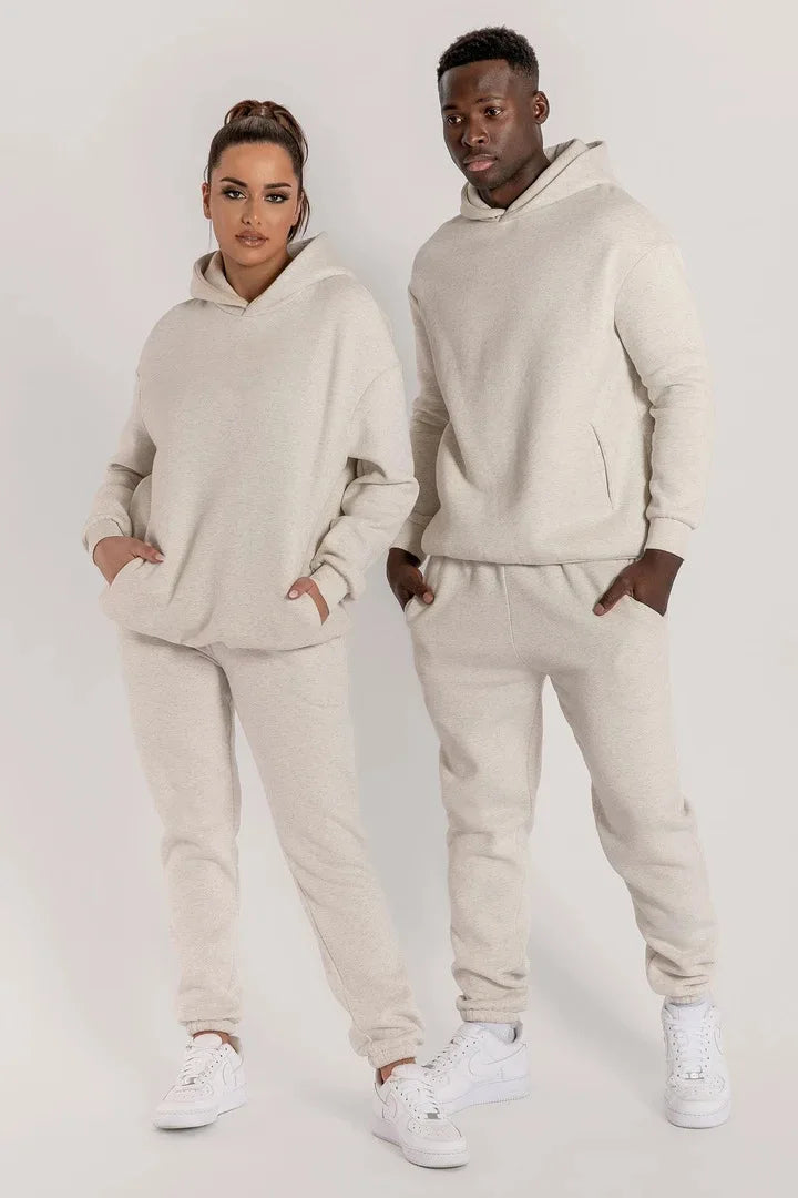 Cloudy Neptune Minimalist Organic Cotton Hoodie Set Mens Sweatsuit