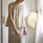 Natural Hues 100% Linen Womens Halter Top