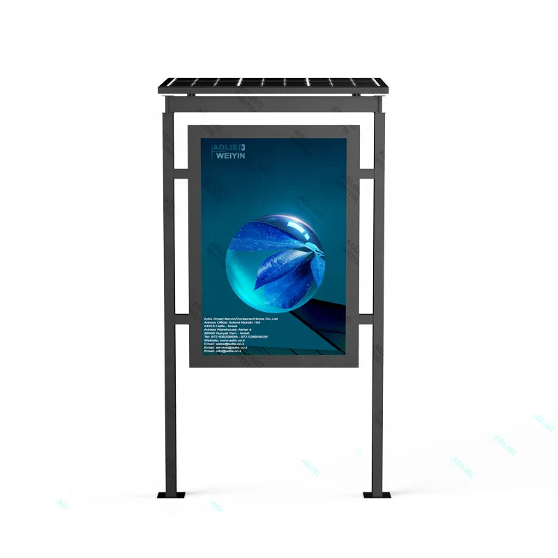 Factory ized Design Solar Powered Smart Advertising Display Outdoor LED Light Box