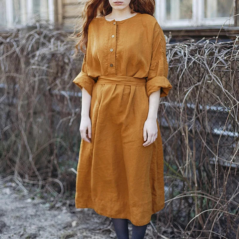 Azure Pebble Linen Dress Womens Linen Dress