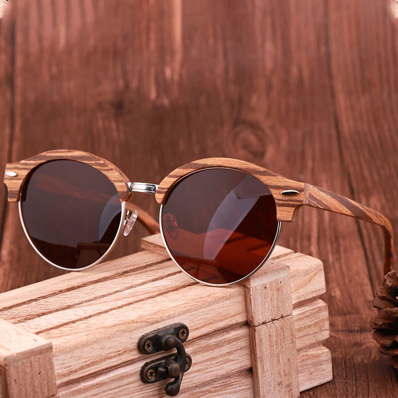 Meadow Slate Wooden Mens Sunglasses