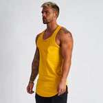 Evergreen Moss Cotton Mens Fitness Tank Top