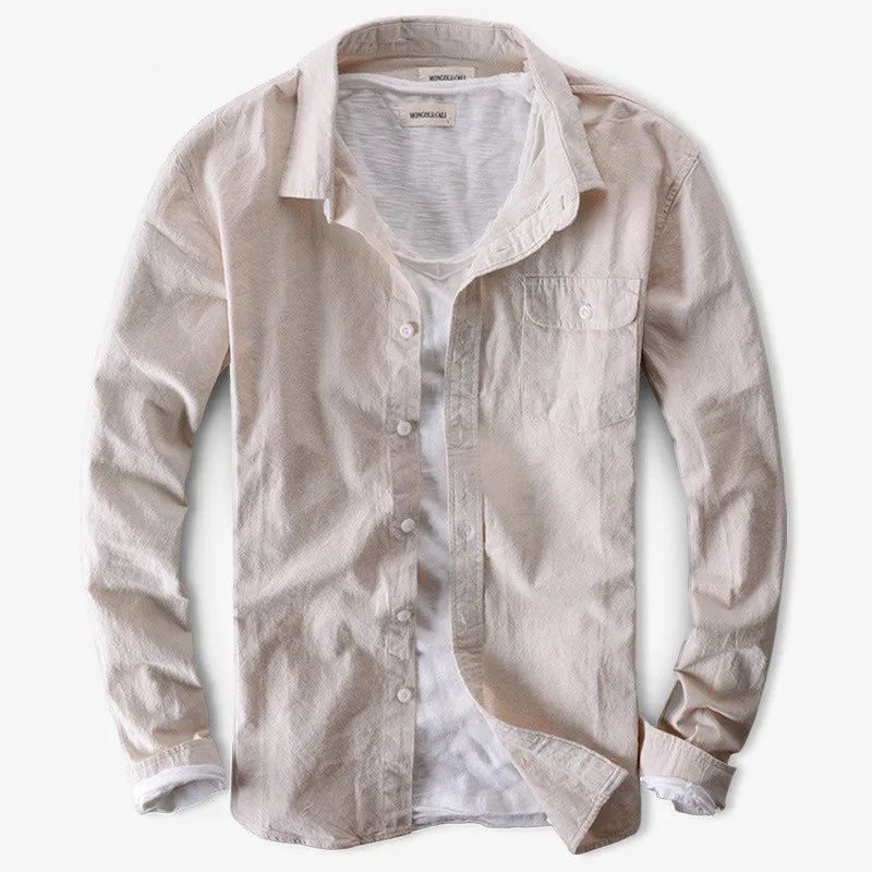 Azure Mist Casual Cotton Mens Shirt