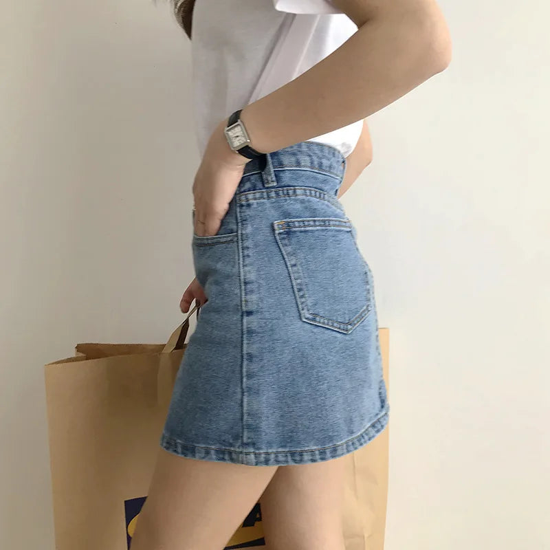 Azure Forest None Womens Denim Skirt