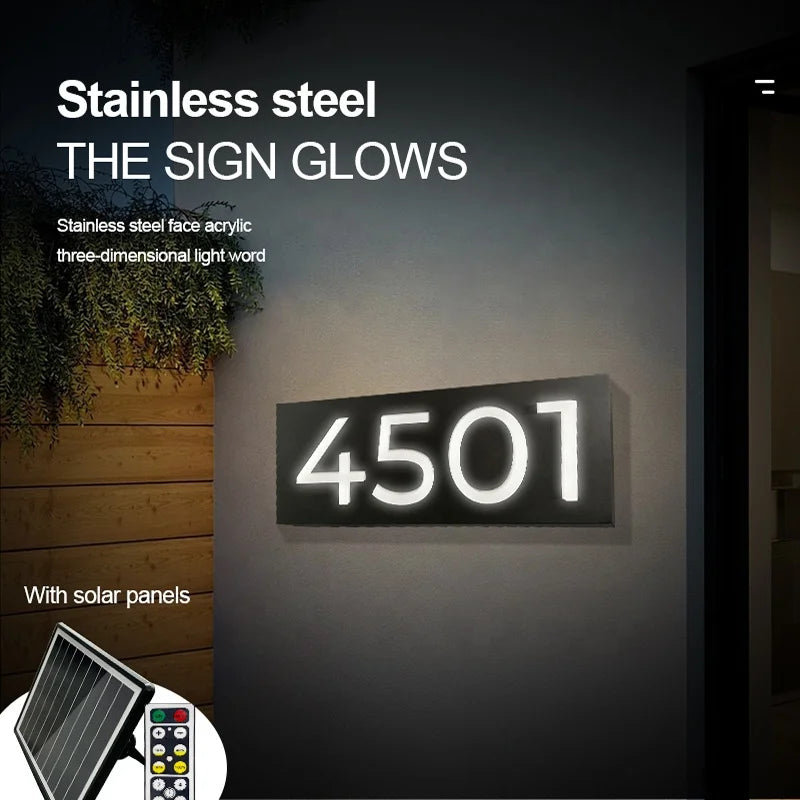 Azure Mist Green Outdoor Address Sign Led Letters