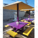 Solar Powered Phone Charging Smart Outdoor Garden Picnic Table With LED Lighting