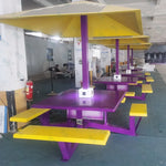 Solar Powered Phone Charging Smart Outdoor Garden Picnic Table With LED Lighting