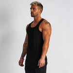 Evergreen Moss Cotton Mens Fitness Tank Top