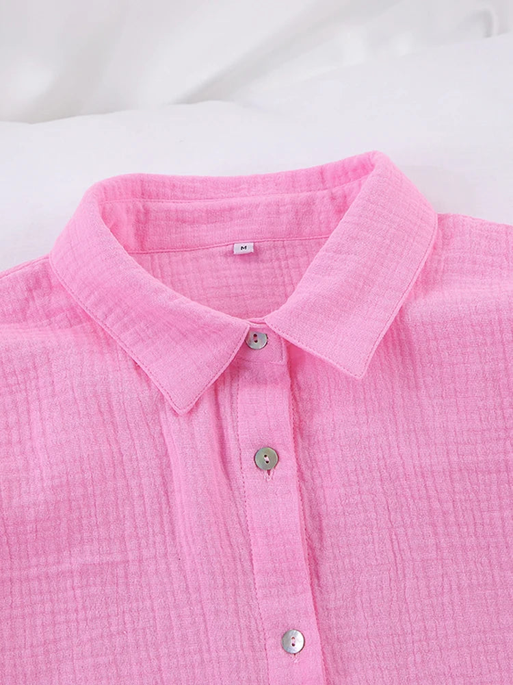 Azure Mist Pale Shorts Lounge Cotton Womens Pajamas